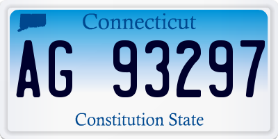 CT license plate AG93297