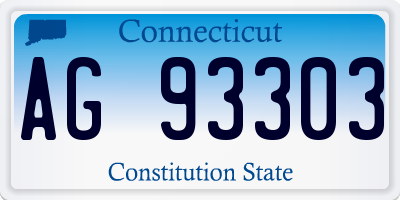 CT license plate AG93303