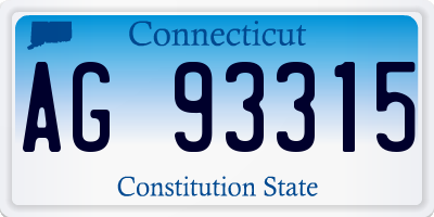 CT license plate AG93315