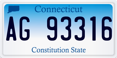 CT license plate AG93316