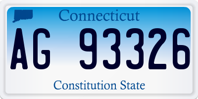 CT license plate AG93326