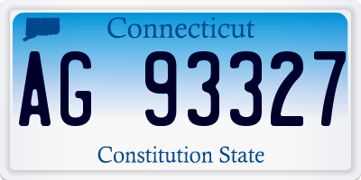 CT license plate AG93327