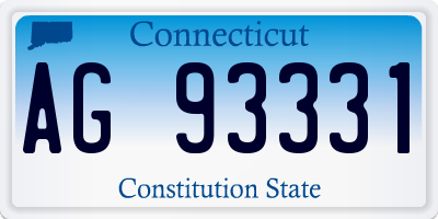 CT license plate AG93331