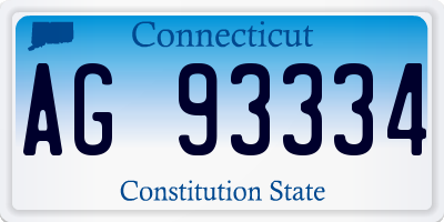 CT license plate AG93334
