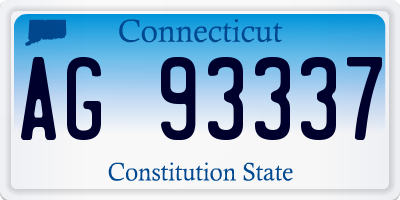 CT license plate AG93337