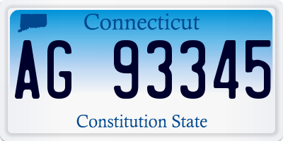CT license plate AG93345