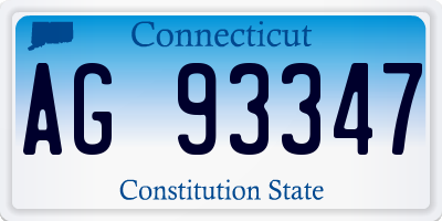 CT license plate AG93347