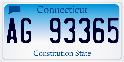 CT license plate AG93365
