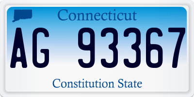 CT license plate AG93367