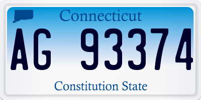 CT license plate AG93374