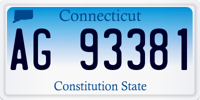 CT license plate AG93381