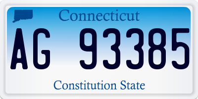 CT license plate AG93385