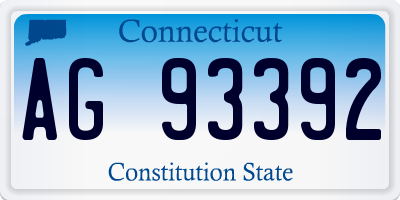 CT license plate AG93392