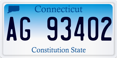 CT license plate AG93402