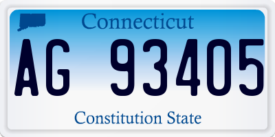 CT license plate AG93405