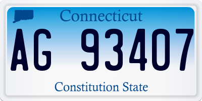 CT license plate AG93407