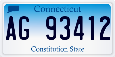 CT license plate AG93412