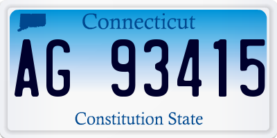 CT license plate AG93415