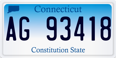 CT license plate AG93418
