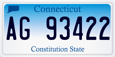 CT license plate AG93422