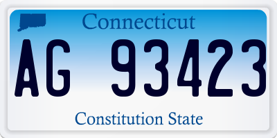 CT license plate AG93423