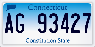 CT license plate AG93427
