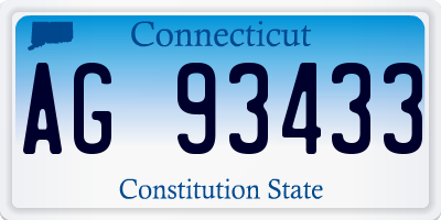 CT license plate AG93433