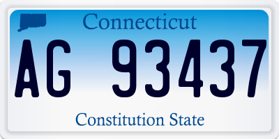 CT license plate AG93437
