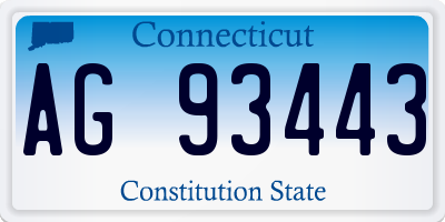 CT license plate AG93443