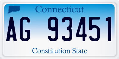 CT license plate AG93451