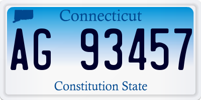 CT license plate AG93457