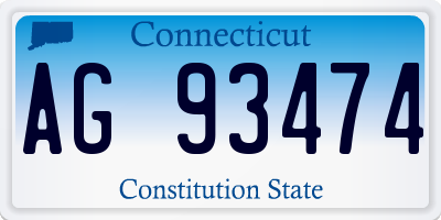 CT license plate AG93474