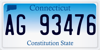 CT license plate AG93476