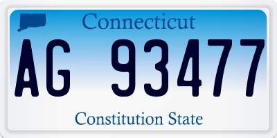 CT license plate AG93477