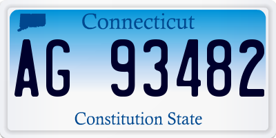 CT license plate AG93482