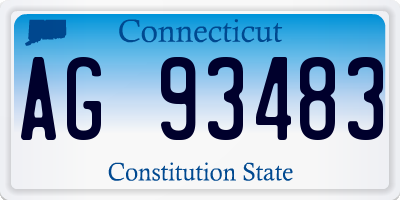 CT license plate AG93483