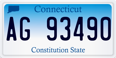 CT license plate AG93490
