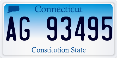 CT license plate AG93495