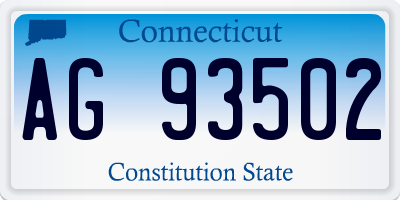 CT license plate AG93502
