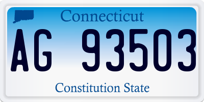 CT license plate AG93503