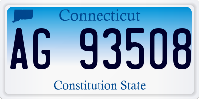 CT license plate AG93508