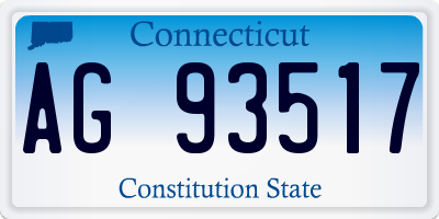 CT license plate AG93517