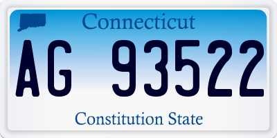 CT license plate AG93522