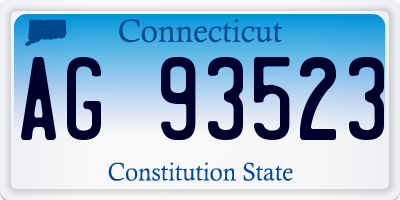 CT license plate AG93523