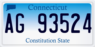 CT license plate AG93524