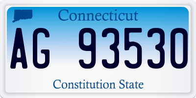 CT license plate AG93530