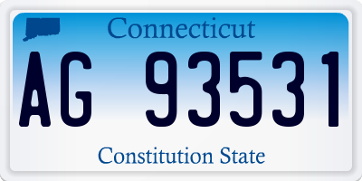 CT license plate AG93531