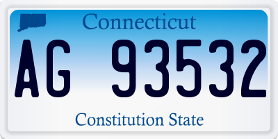 CT license plate AG93532