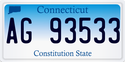 CT license plate AG93533