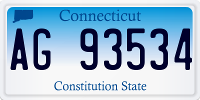 CT license plate AG93534